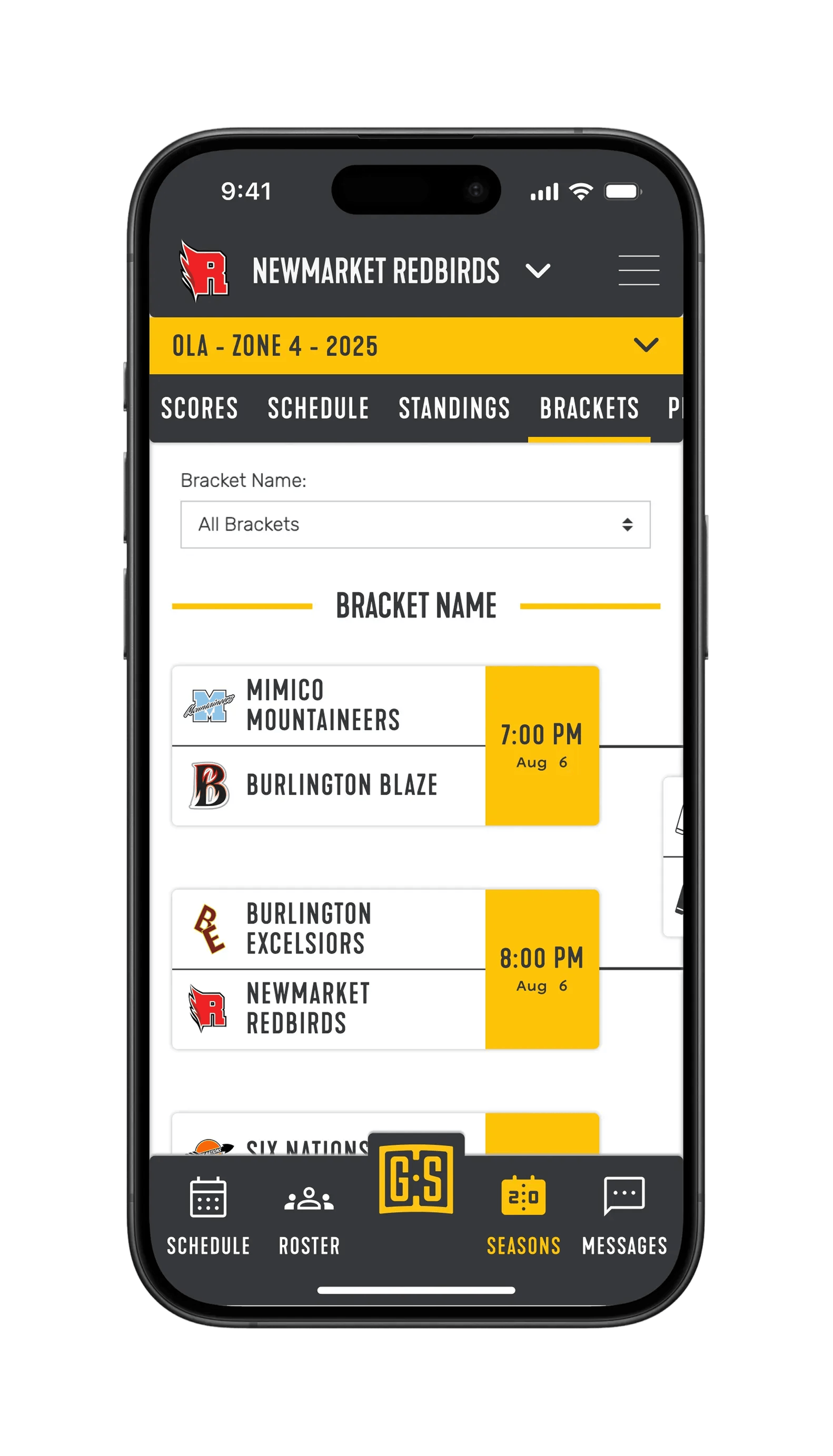 Teams App - Brackets