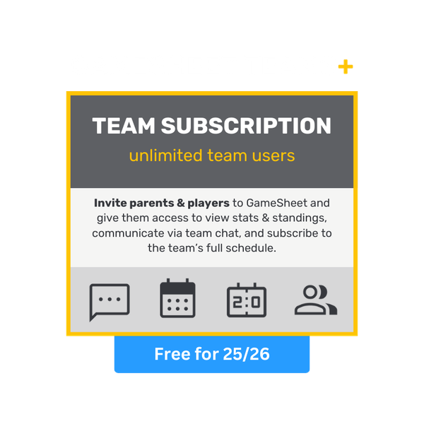 GameSheet Teams+ pricing and features