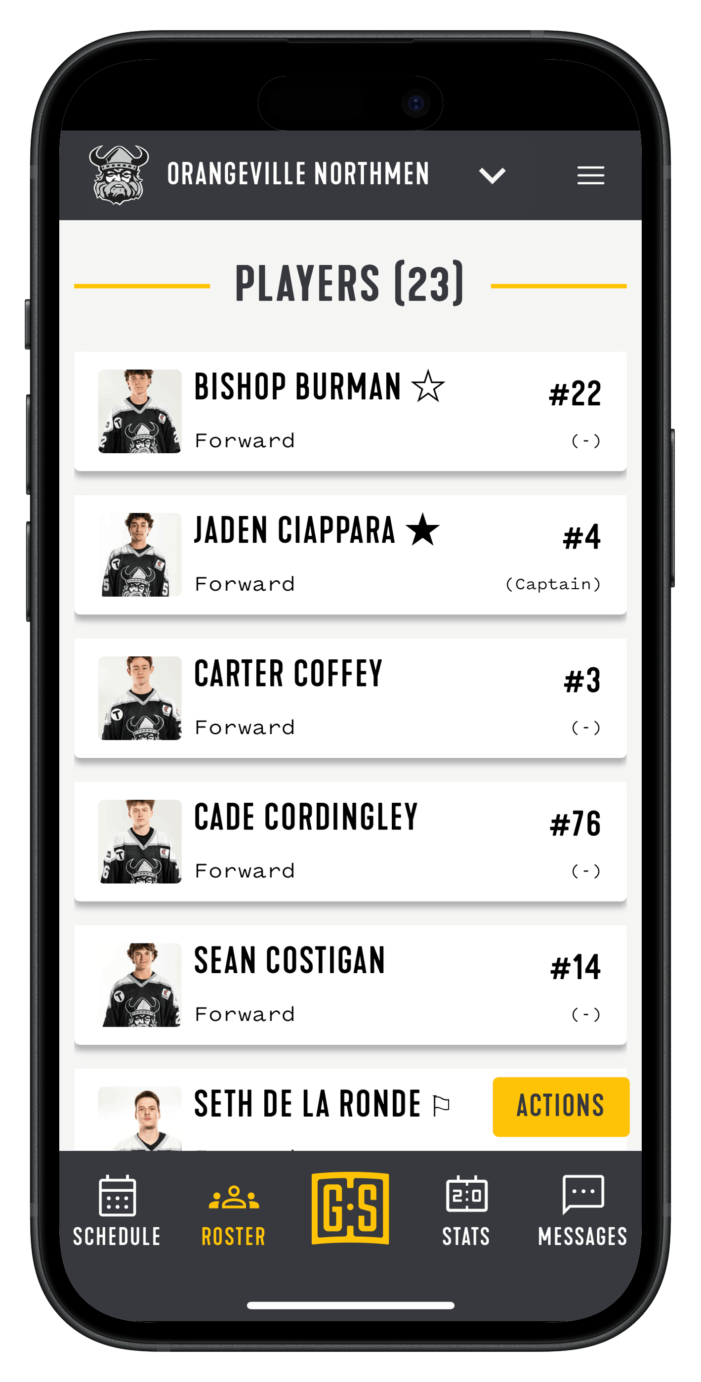 Teams App - Roster